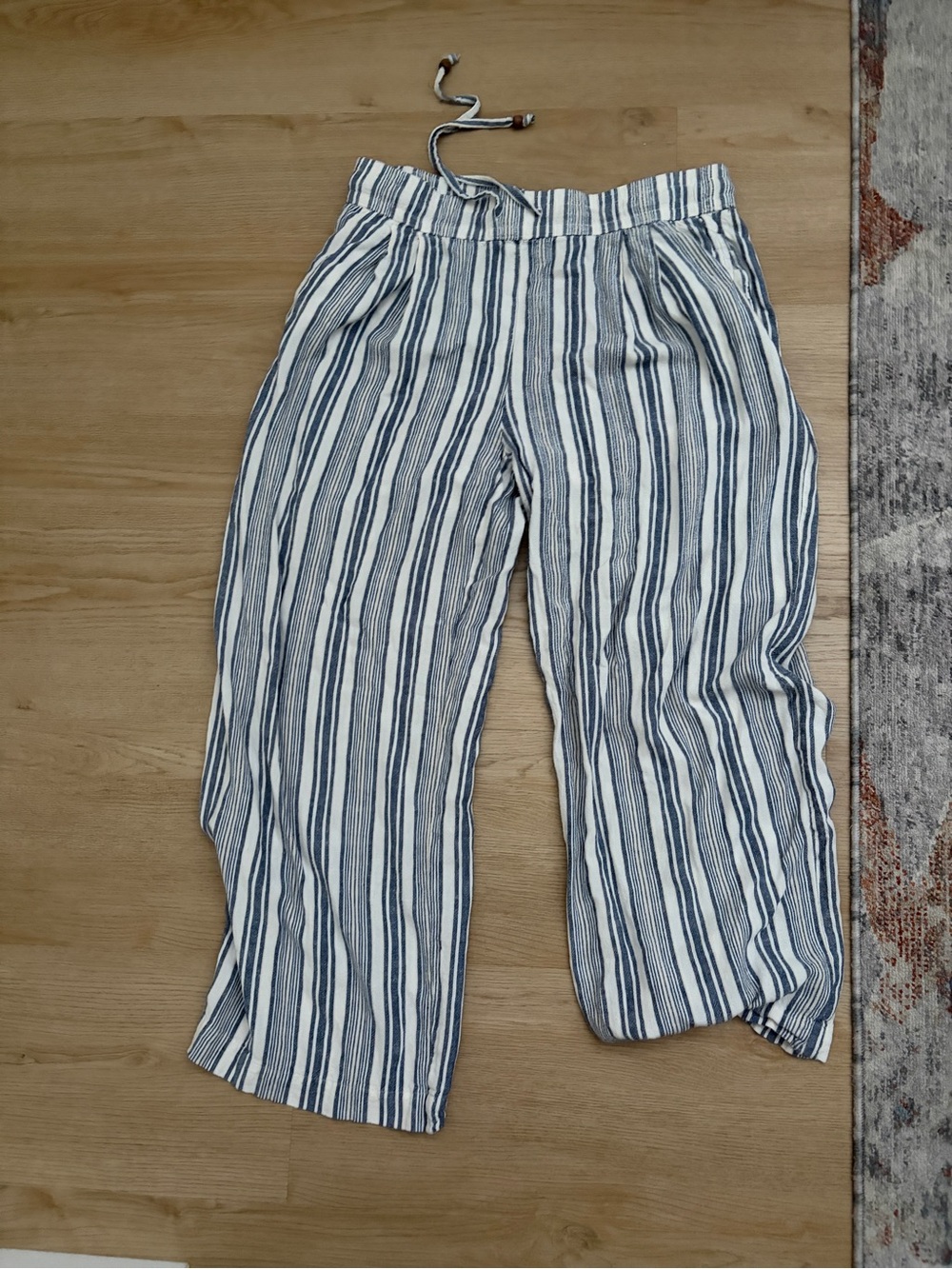 Striped linen trousers